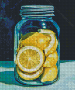 Lemon Mason Jar Diamond Paintings