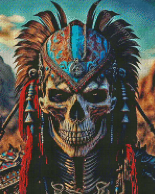 Native Skull Diamond Paintings