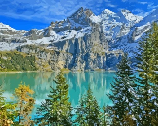 Oeschinensee Kandersteg Landscape Diamond Painting