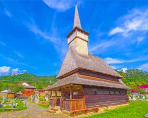 Old Wooden Church In Maramures Romania Diamond Painting