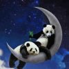 Pandas On Moon Diamond Painting