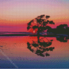 Purple Sunset Australian Landscape Reflection Diamond Paintings