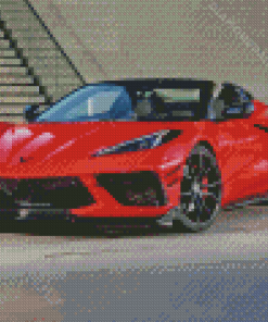 Red C8 Convertible Corvette Diamond Paintings