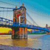 Roebling Bridge At Sunset Diamond Paintings