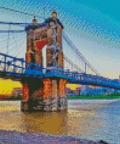 Roebling Bridge At Sunset Diamond Paintings
