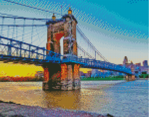 Roebling Bridge At Sunset Diamond Paintings