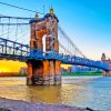 Roebling Bridge At Sunset Diamond Painting