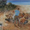 Sheep Farmer Man Art Diamond Paintings