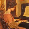 Vintage Lady Playing Piano Diamond Painting