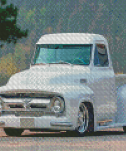 White 1954 Ford F100 Trucks Diamond Paintings