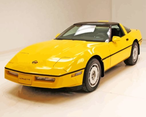 Yellow Corvette 1986 Diamond Painting