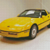 Yellow Corvette 1986 Diamond Paintings