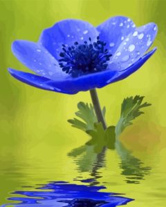 Aesthetic Blue Anemone Diamond Painting