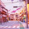 Anime Streets At Sunset Diamond Painting