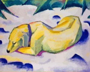 Dog Lying In The Snow By Franz Marc Diamond Painting