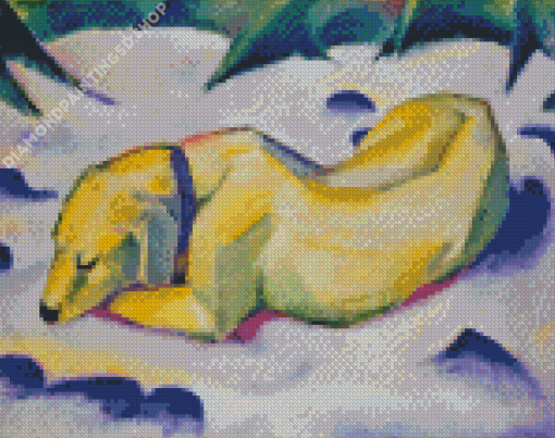 Dog Lying In The Snow By Franz Marc Diamond Paintings