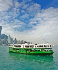 Hong Kong Green Ferry Diamond Painting