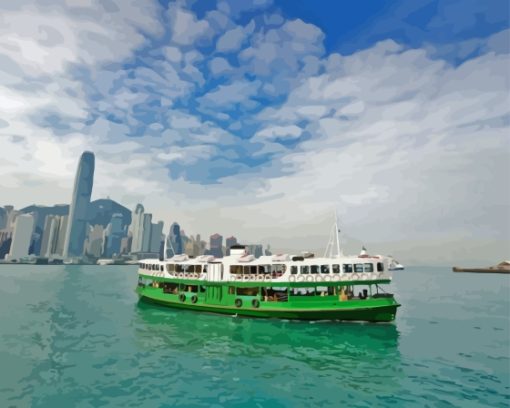 Hong Kong Green Ferry Diamond Painting