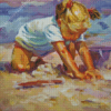 Kid At Beach Diamond Paintings