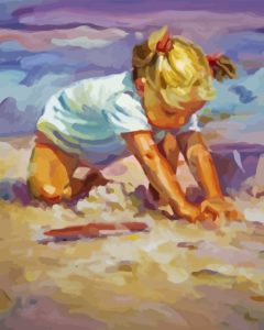 Kid At Beach Diamond Painting