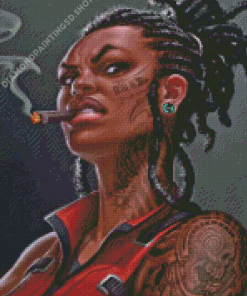 Mafia Girl With Dreadlocks Diamond Paintings