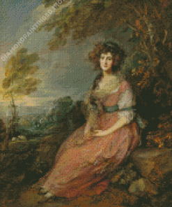 Mrs. Richard Brinsley Sheridan By Thomas Gainsborough Diamond Paintings