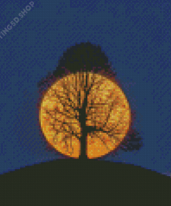 Tree Night Moon Diamond Paintings