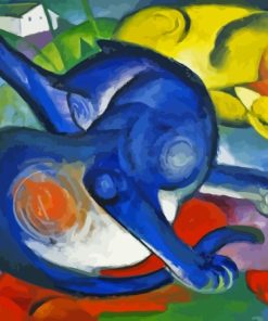 Two Cats Blue And Yellow By Franz Marc Diamond Painting