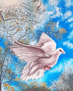 White Flying Pigeon Diamond Painting