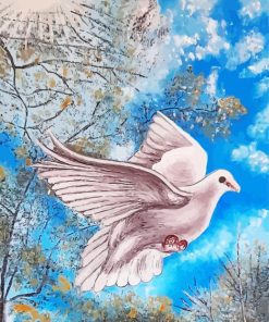 White Flying Pigeon Diamond Painting