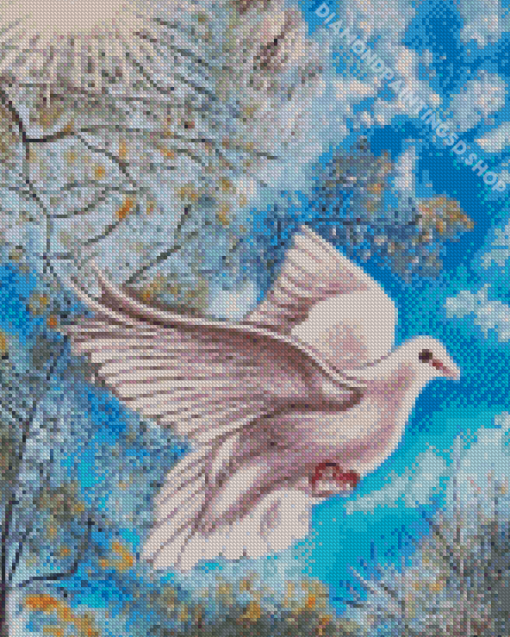 White Flying Pigeon Diamond Paintings