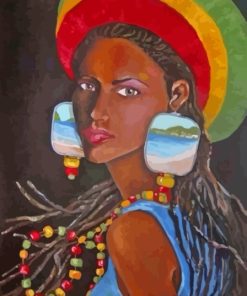 African Lady With Dreadlocks Diamond Painting