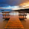 Wooden Bridge In The Lake Diamond Painting