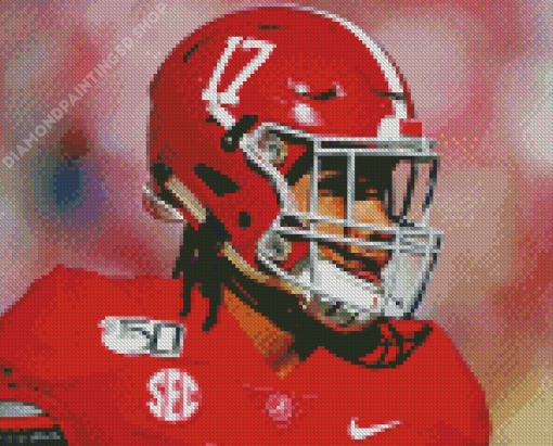 American Footballer Jaylen Waddle Diamond Painting