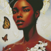 Black Woman And Butterflies Diamond Painting