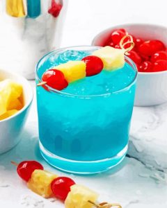 Blue Hawaii Cocktail Drink Diamond Painting