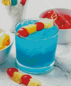 Blue Hawaii Cocktail Drink Diamond Painting