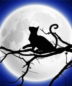 Cat And Moon Diamond Painting