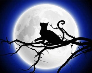 Cat And Moon Diamond Painting