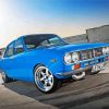 Classic Mazda Blue Car Diamond Painting