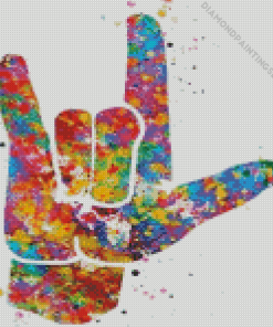 Colorful Love ASL Art Diamond Painting