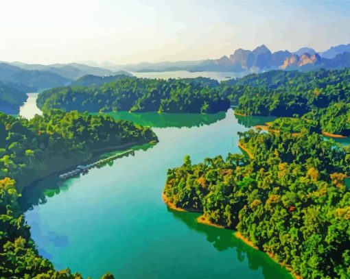 Khao Sok National Park Landscape Diamond Painting