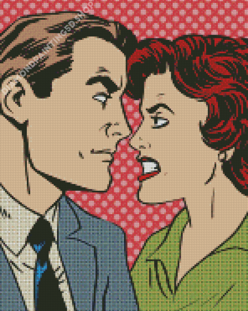 Pop Art Angry Couple Diamond Painting