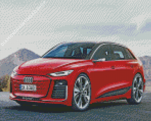 Red Audi A3 Car Diamond Painting