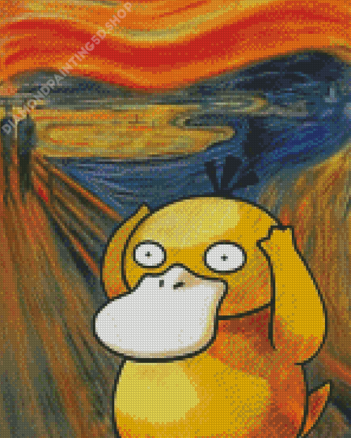 The Scream Psyduck Art Diamond Painting