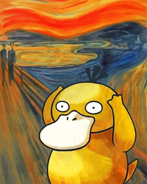 The Scream Psyduck Art Diamond Painting