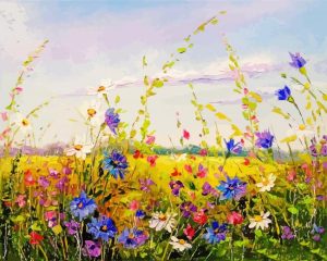 Abstract Meadow With Flowers Diamond Painting