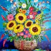 Abstract Spring Flowers Basket Diamond Painting