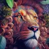 Aesthetic Lion In Flowers Diamond Painting