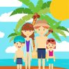 Family Vacation On Beach Diamond Painting